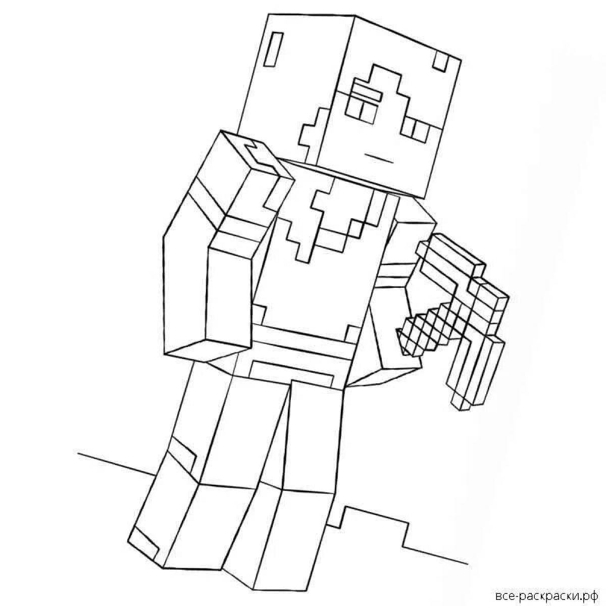 Coloring page for minecraft compote novel