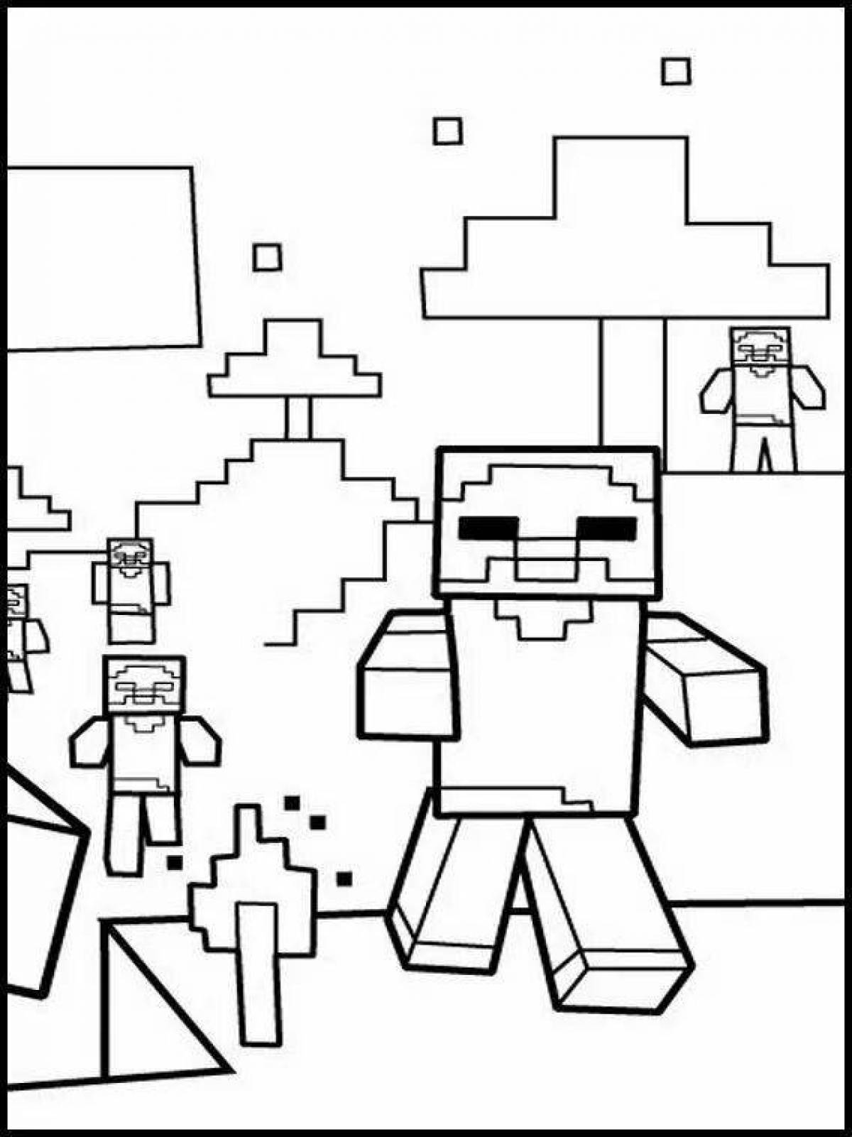 Tempting minecraft compote novel coloring page