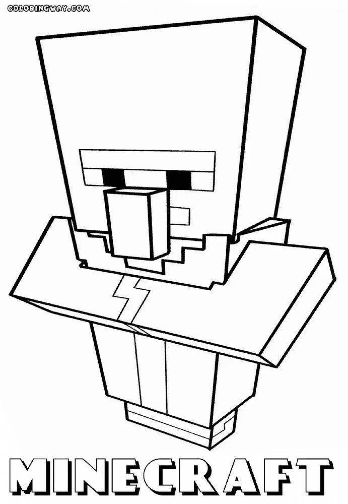 Amazing minecraft compote novel coloring page