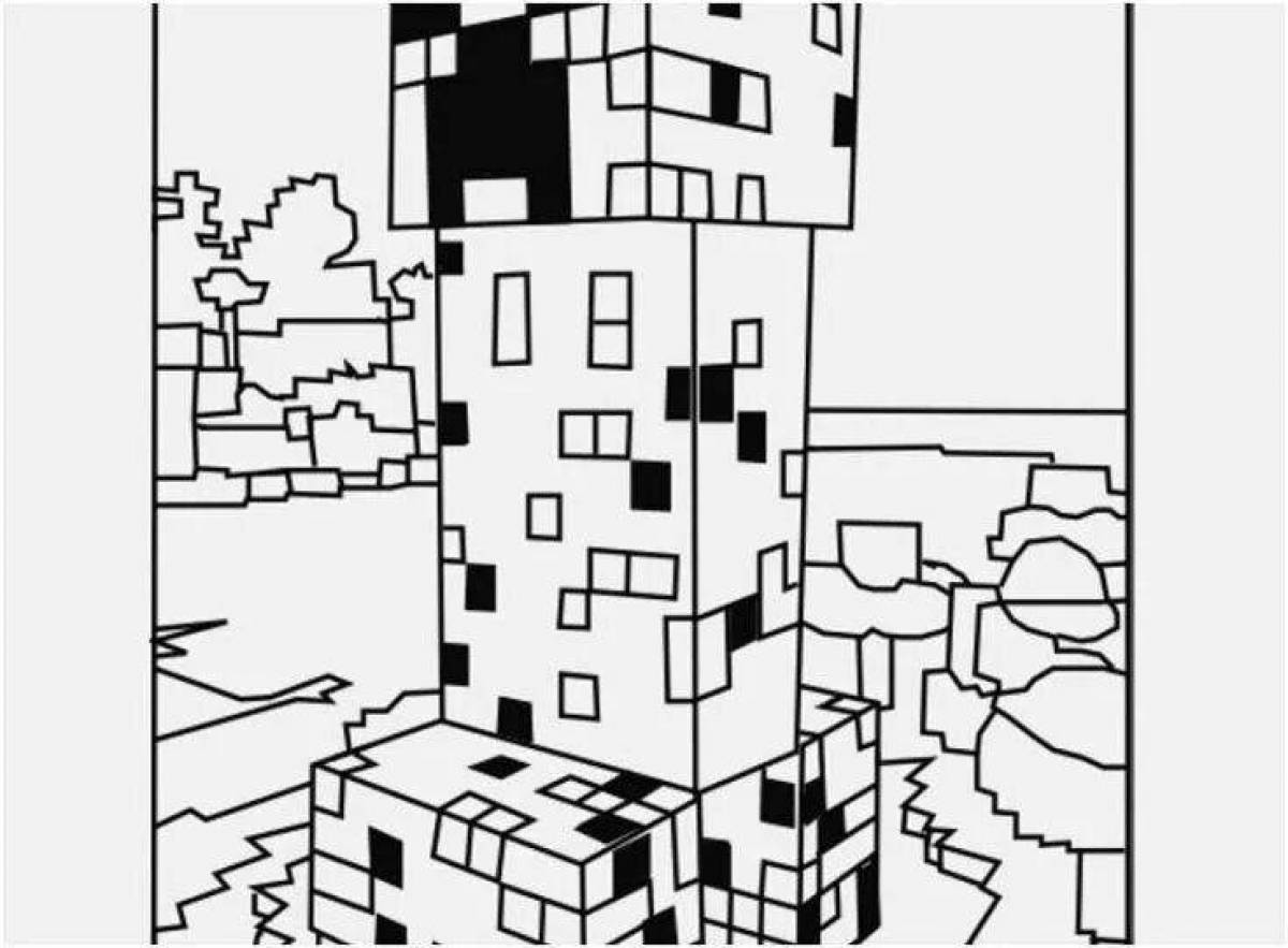 Attractive minecraft compote novel coloring page