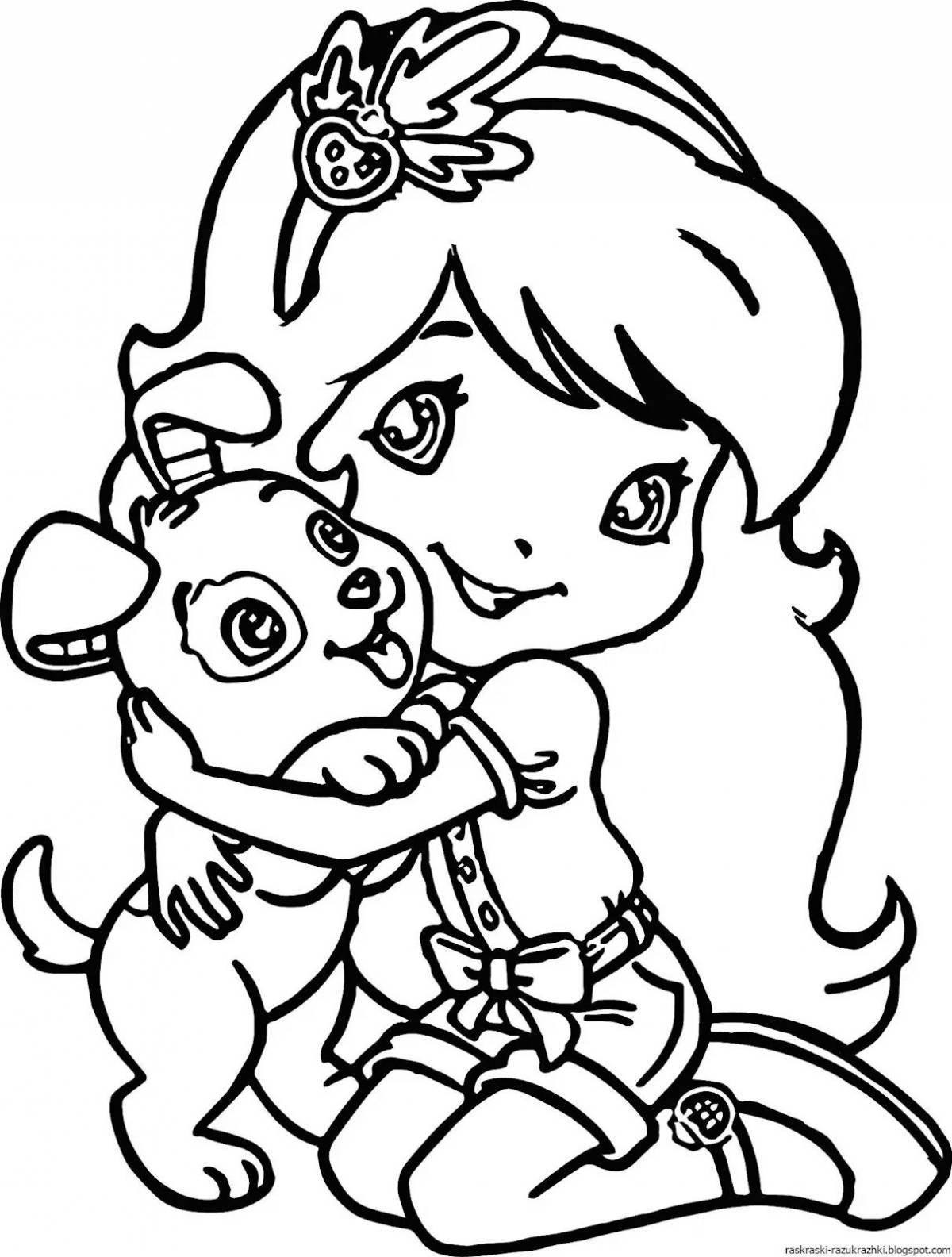 Funny cartoon girls coloring pages