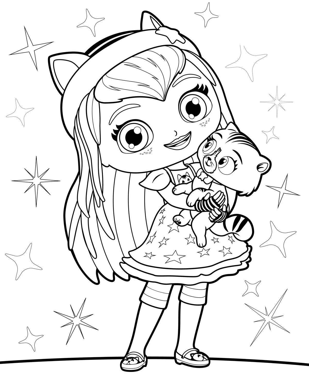 Coloring book for cartoon girls