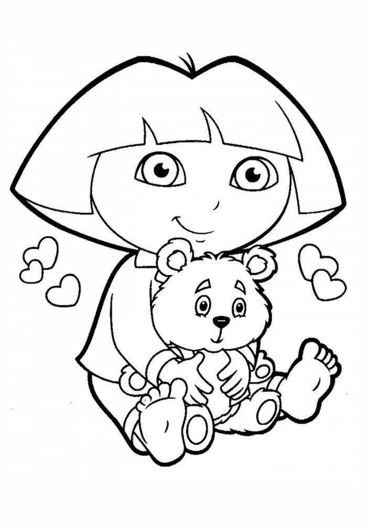 Sparkling cartoon coloring pages for girls