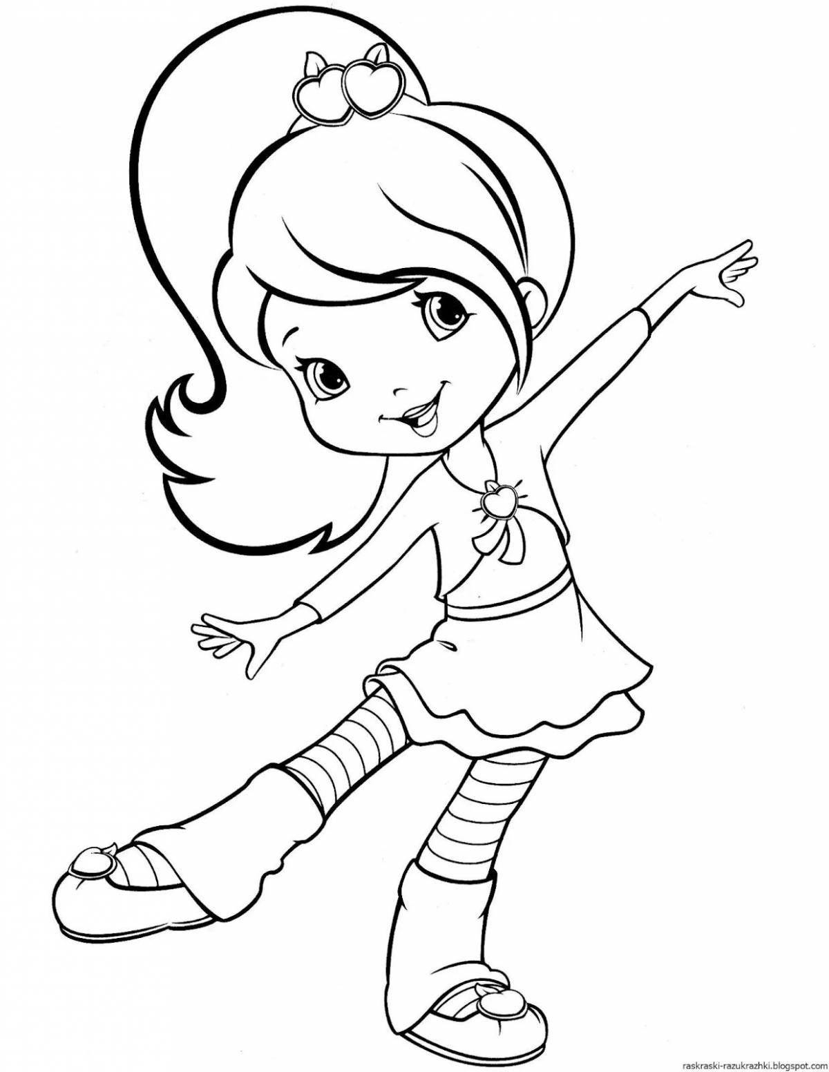 Radiant coloring page girls cartoon
