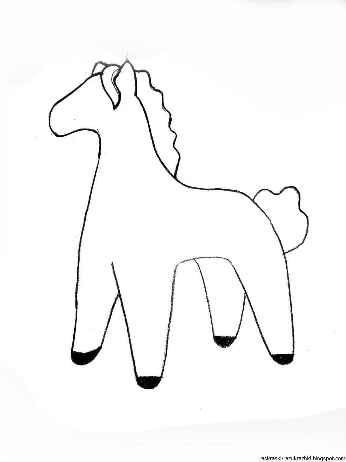 Colorful Dymkovo toy horse