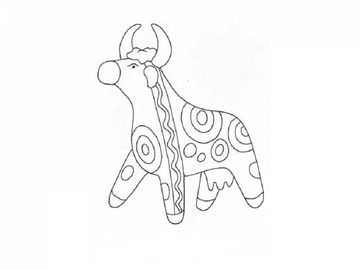 Ornate Dymkovo toy horse