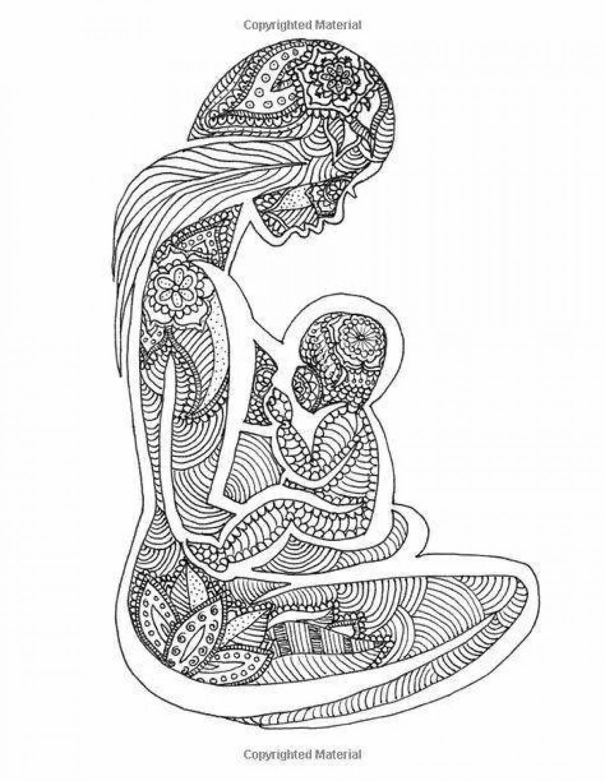 Soothing coloring book for pregnant women antistress