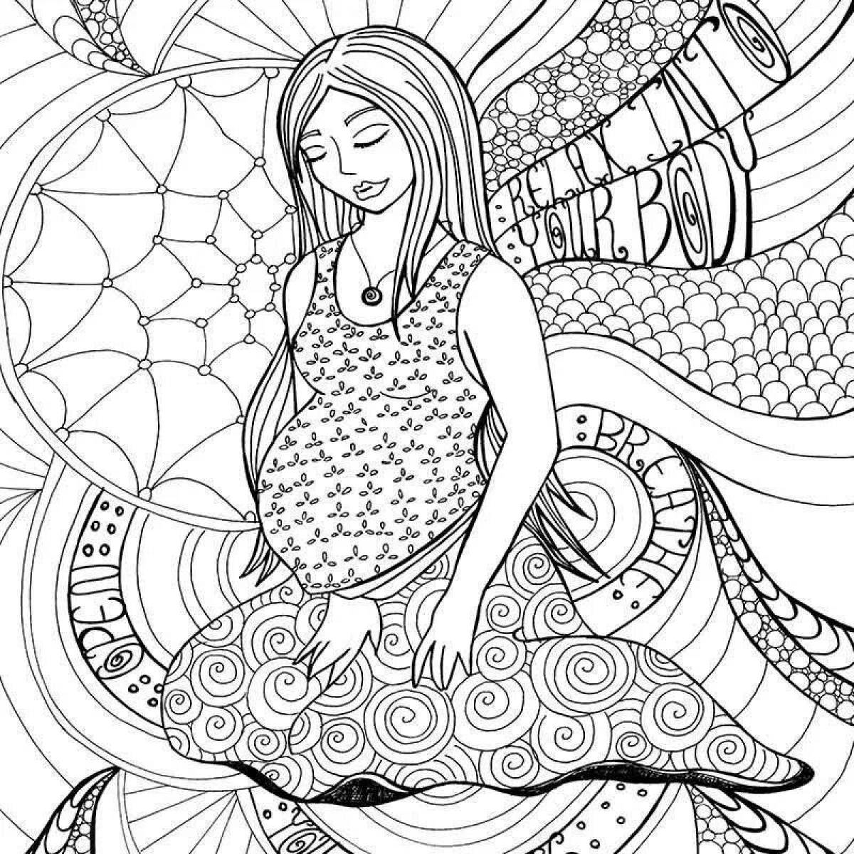 Comforting coloring for pregnant women antistress