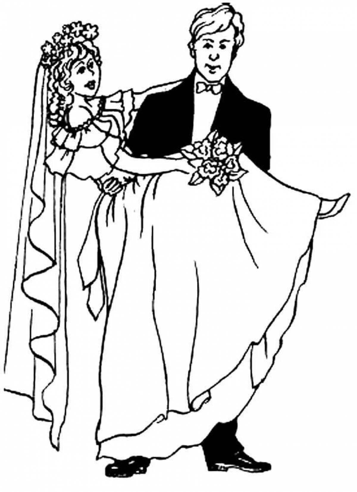 Раскраска великая невеста и жених