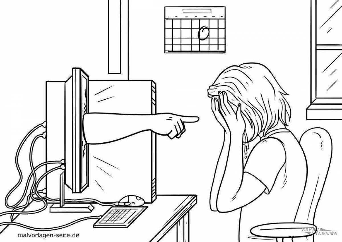 Fascinating internet security coloring page