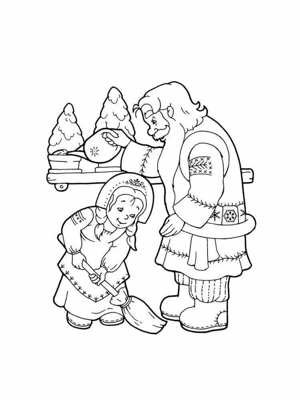 Coloring page beautiful needlewoman and sloth