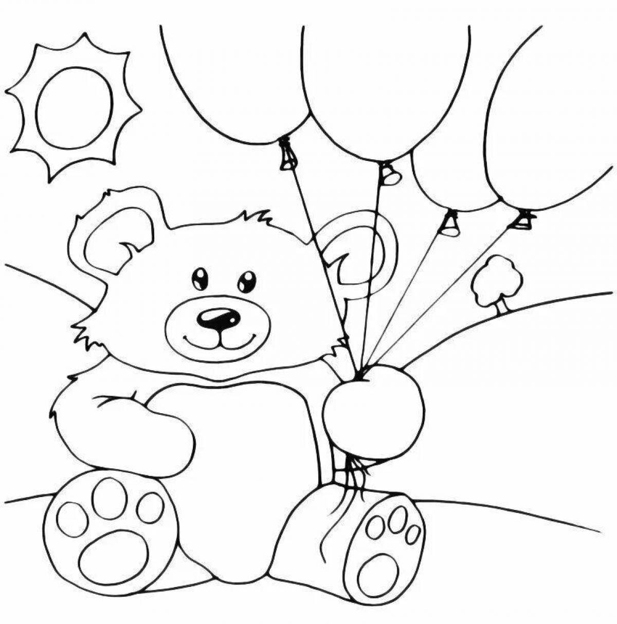 Colorful teddy bear with balls