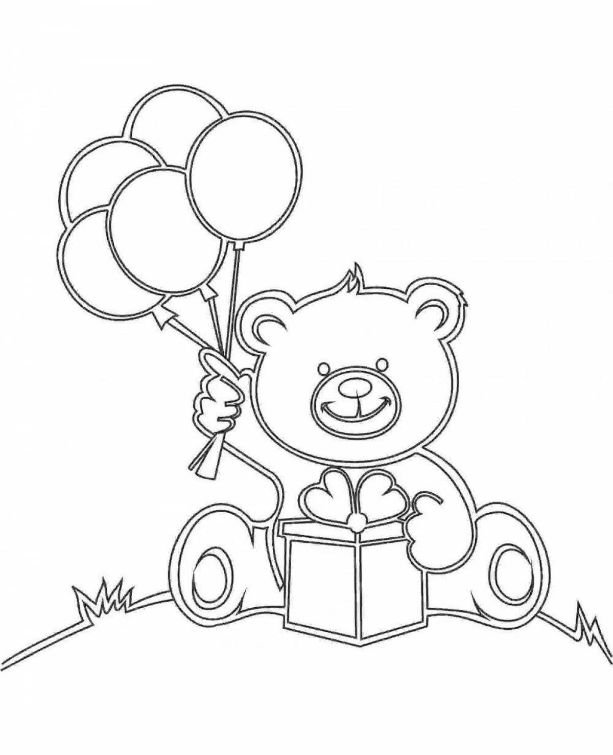 Happy bear with balloons