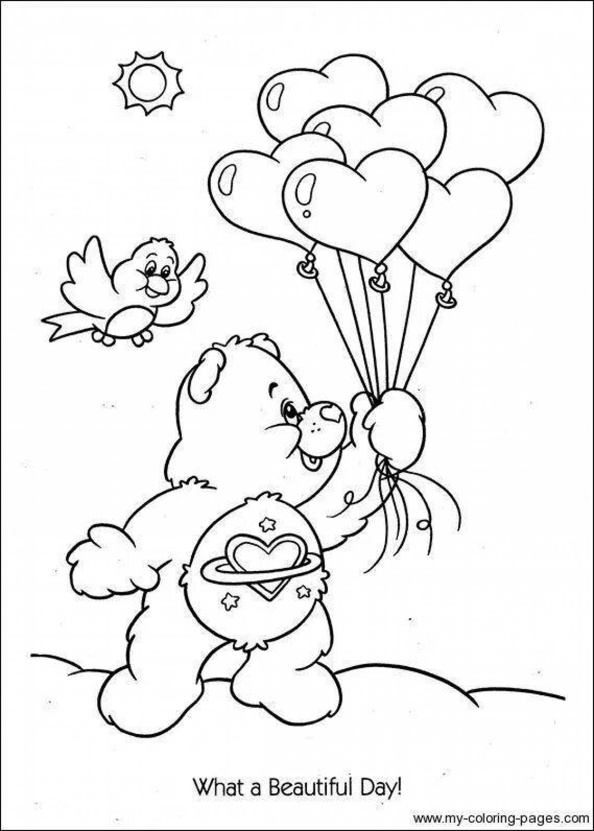 Funny bear with balloons