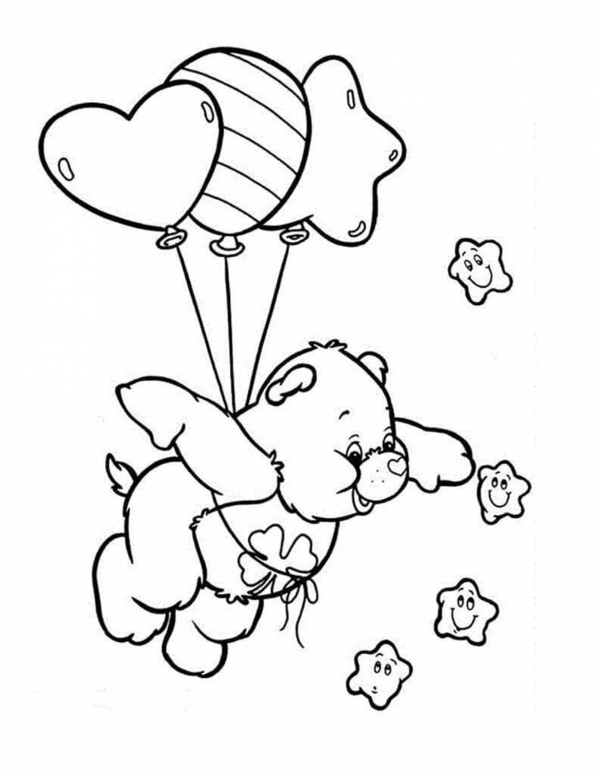 Radiant bear with balloons