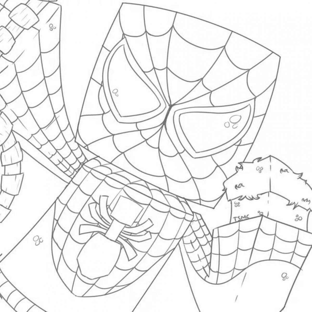 Выдающаяся раскраска человек-паук майнкрафт