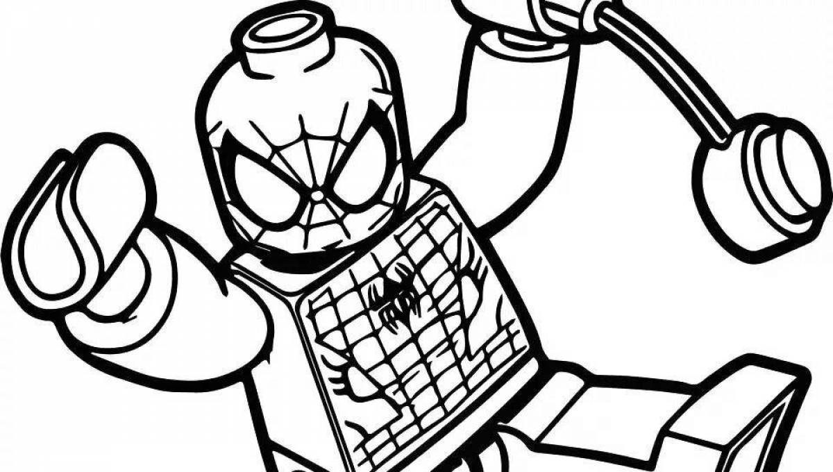 Great coloring spiderman minecraft