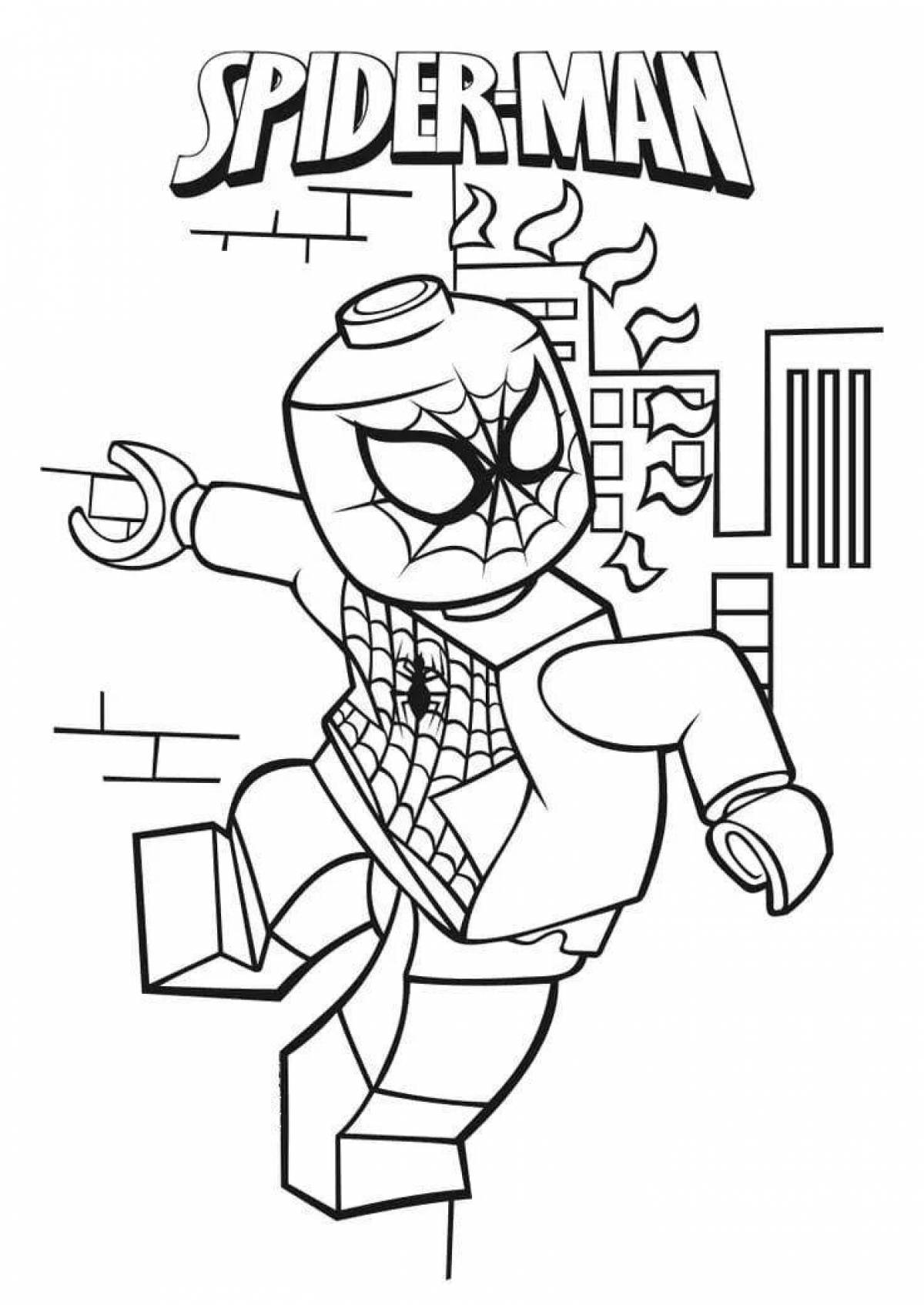 Famous coloring spiderman minecraft