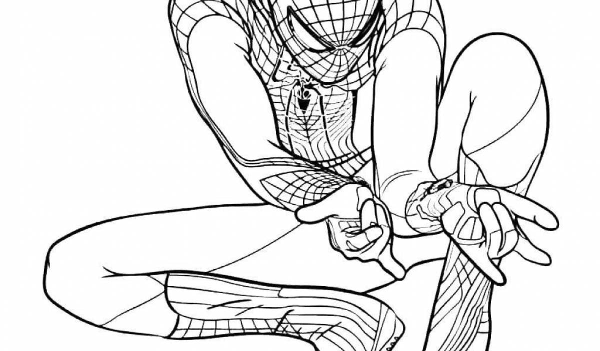 Смелая страница раскраски человека-паука