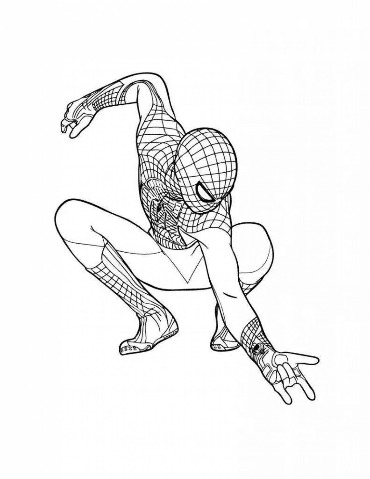 Раскраска сияющий человек-паук