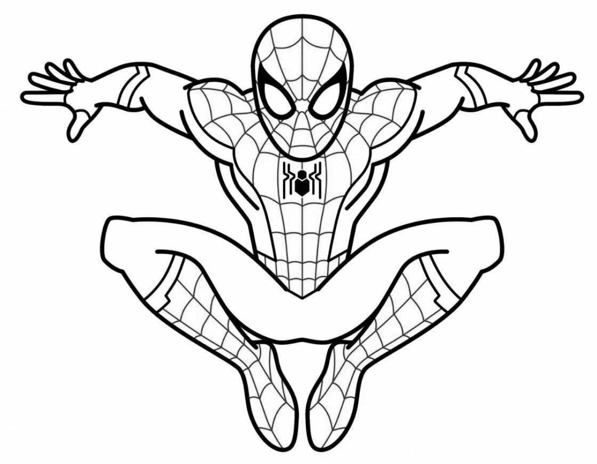 Анимированная страница раскраски человека-паука
