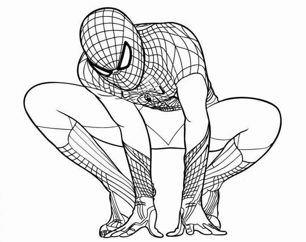 Coloring page energetic spider-man