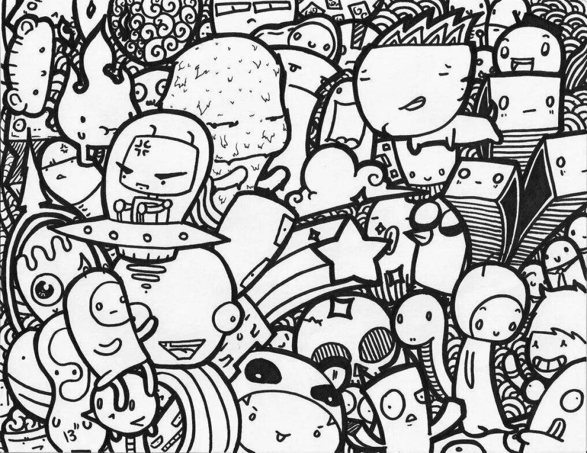 Detailed phone wallpaper coloring page