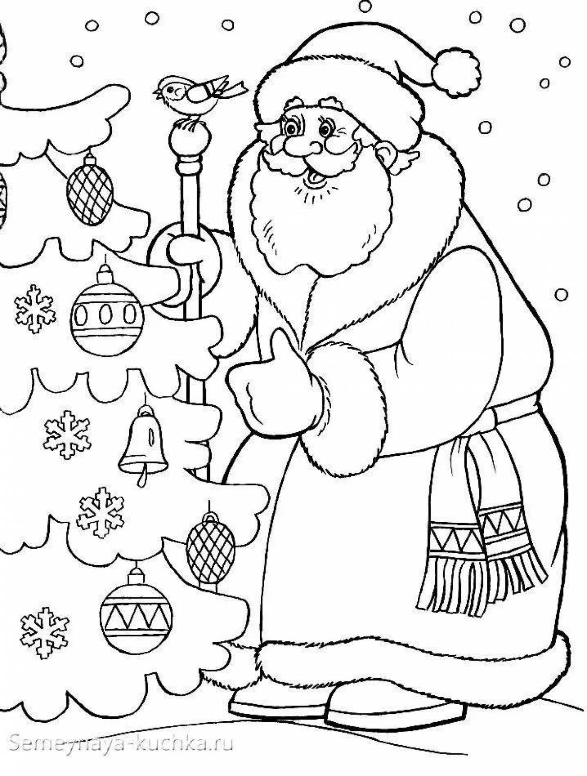 Santa Claus holiday card coloring page