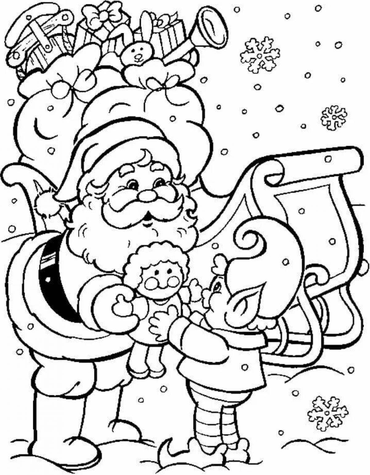 Animated card with santa claus