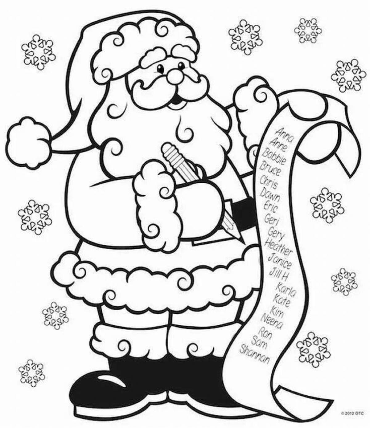 Glorious santa claus card coloring page