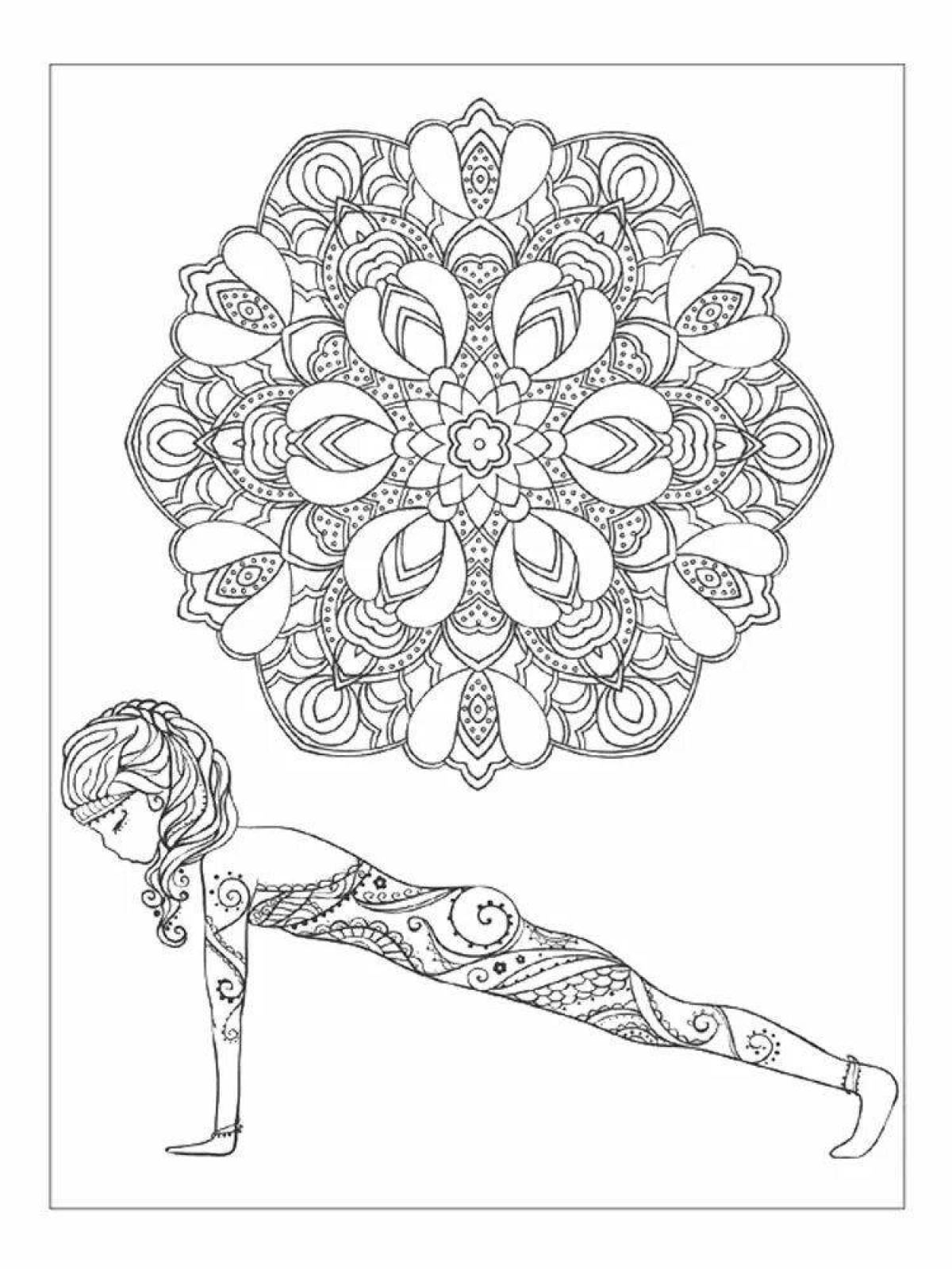 Exciting coloring book antistress art yoga