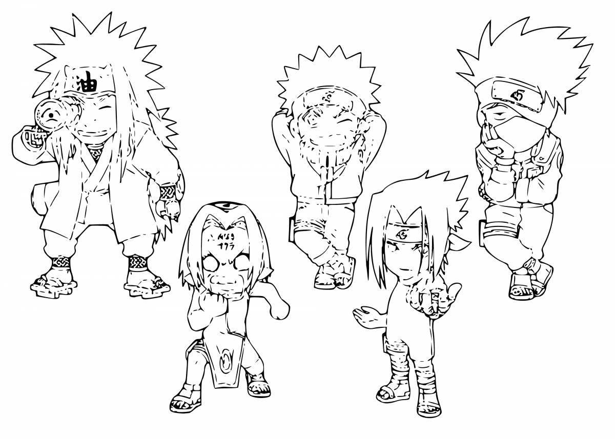 Coloring book gorgeous naruto characters