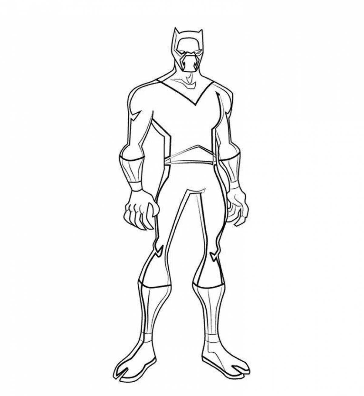 Fearless coloring black panther superhero