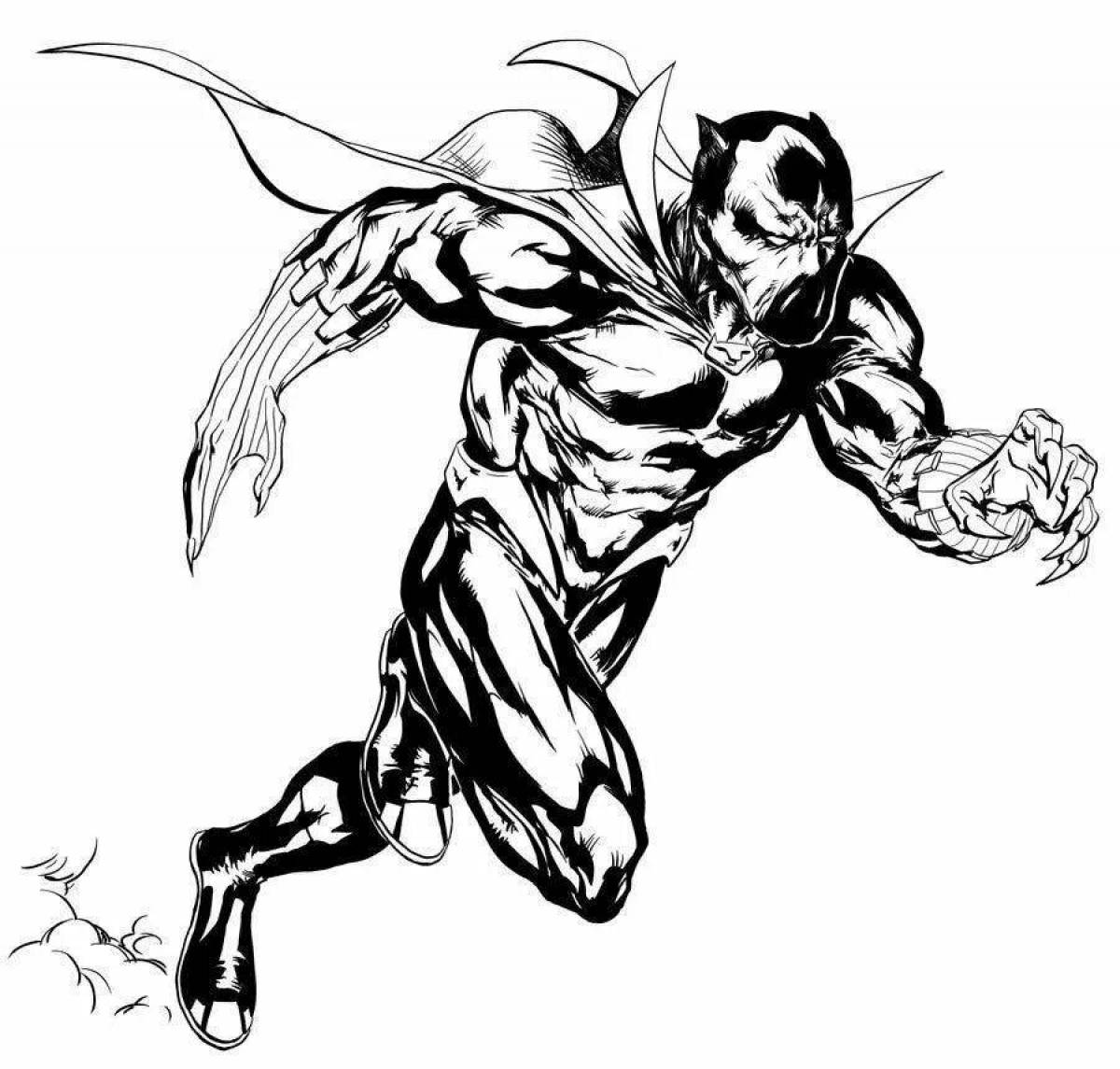 Heroic coloring black panther superhero