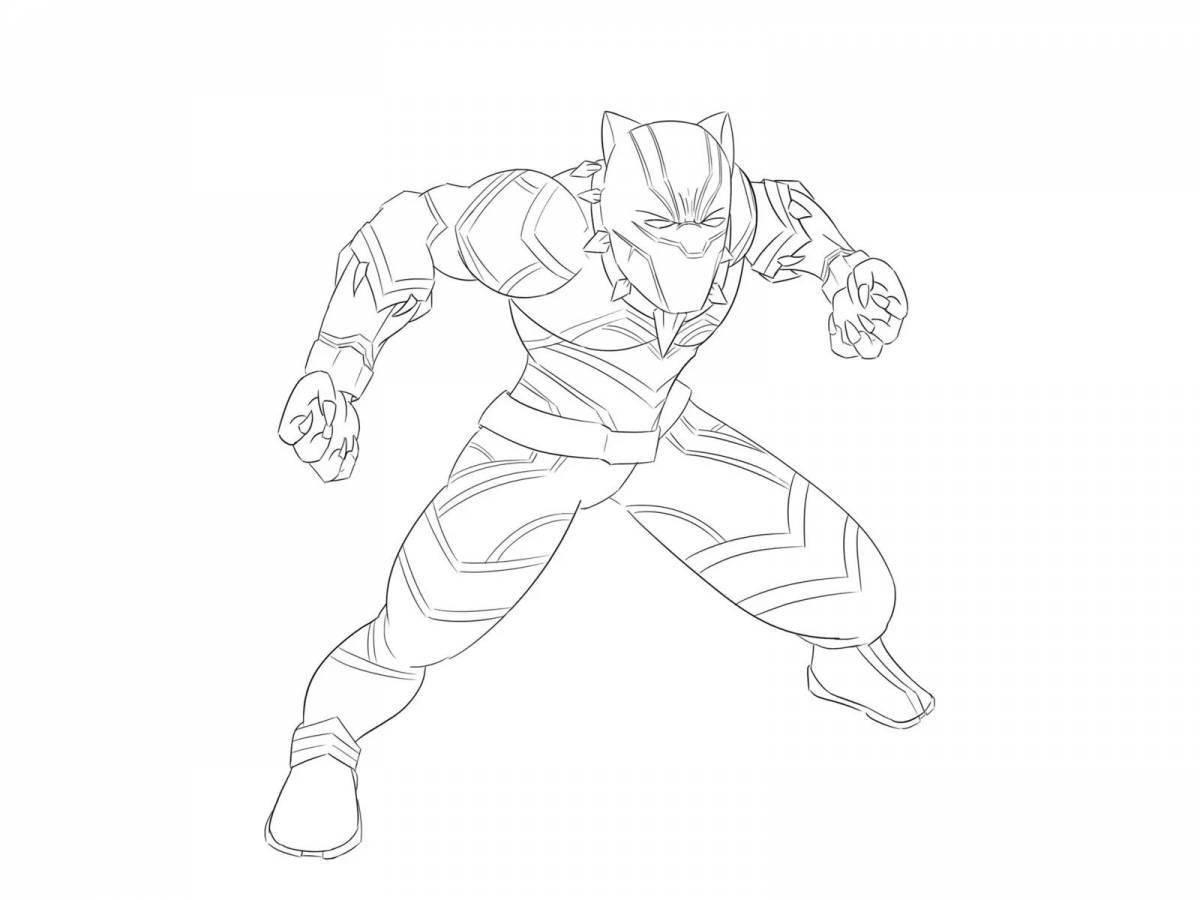 Valiant coloring page black panther superhero