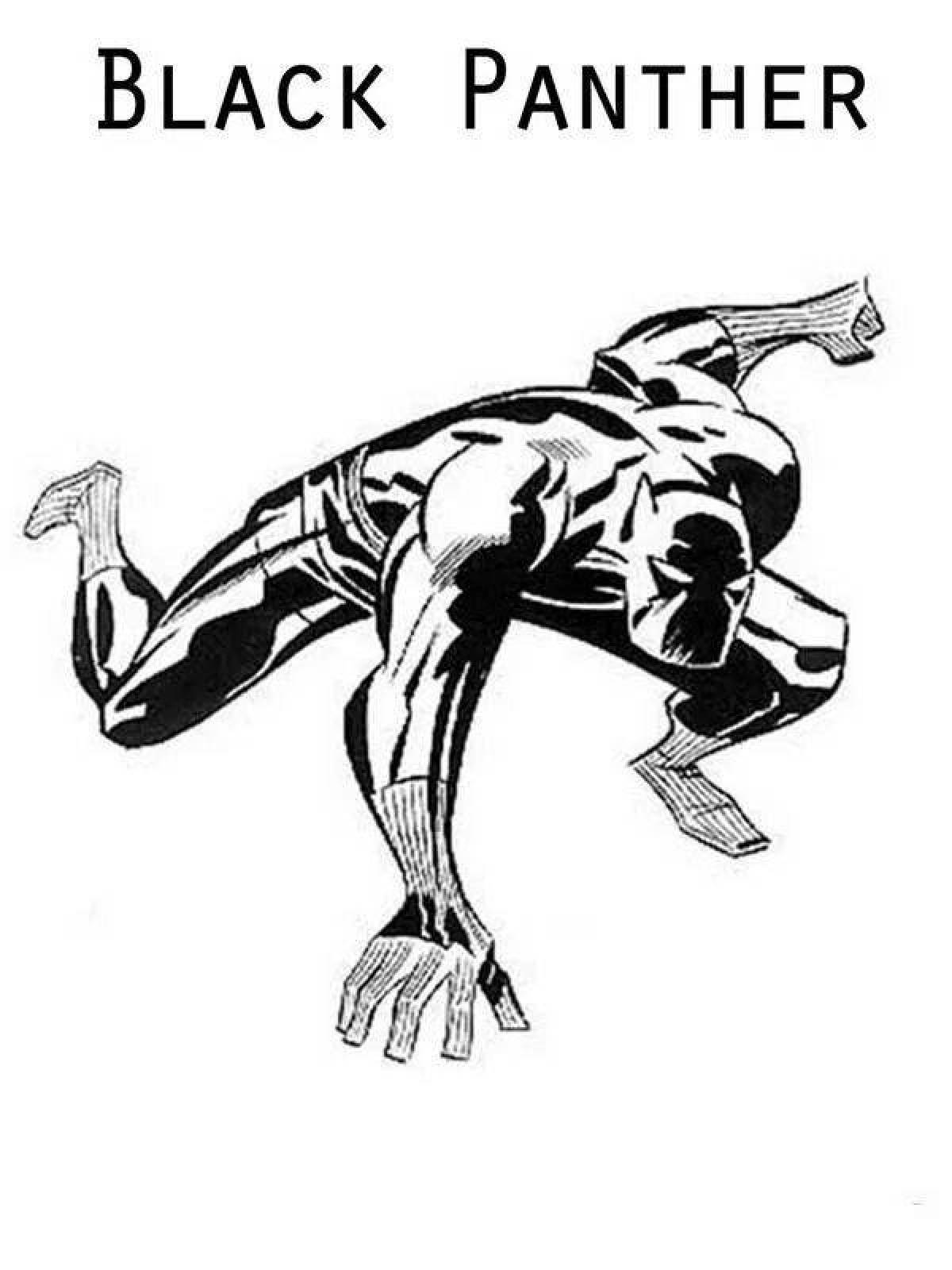 Strong coloring black panther superhero