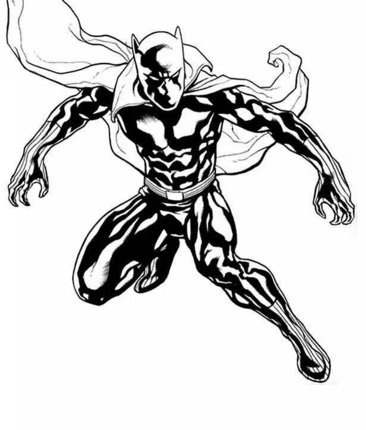 Strong coloring black panther superhero