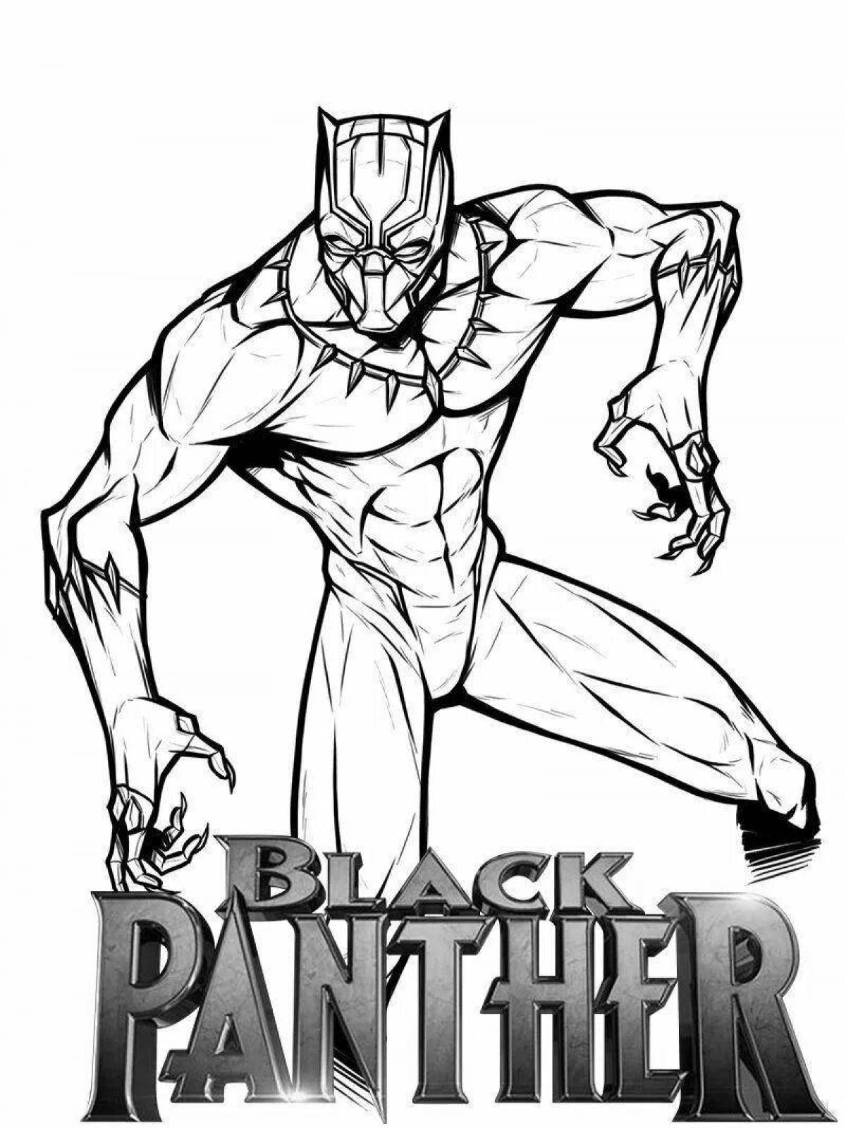 Unafraid coloring page black panther superhero