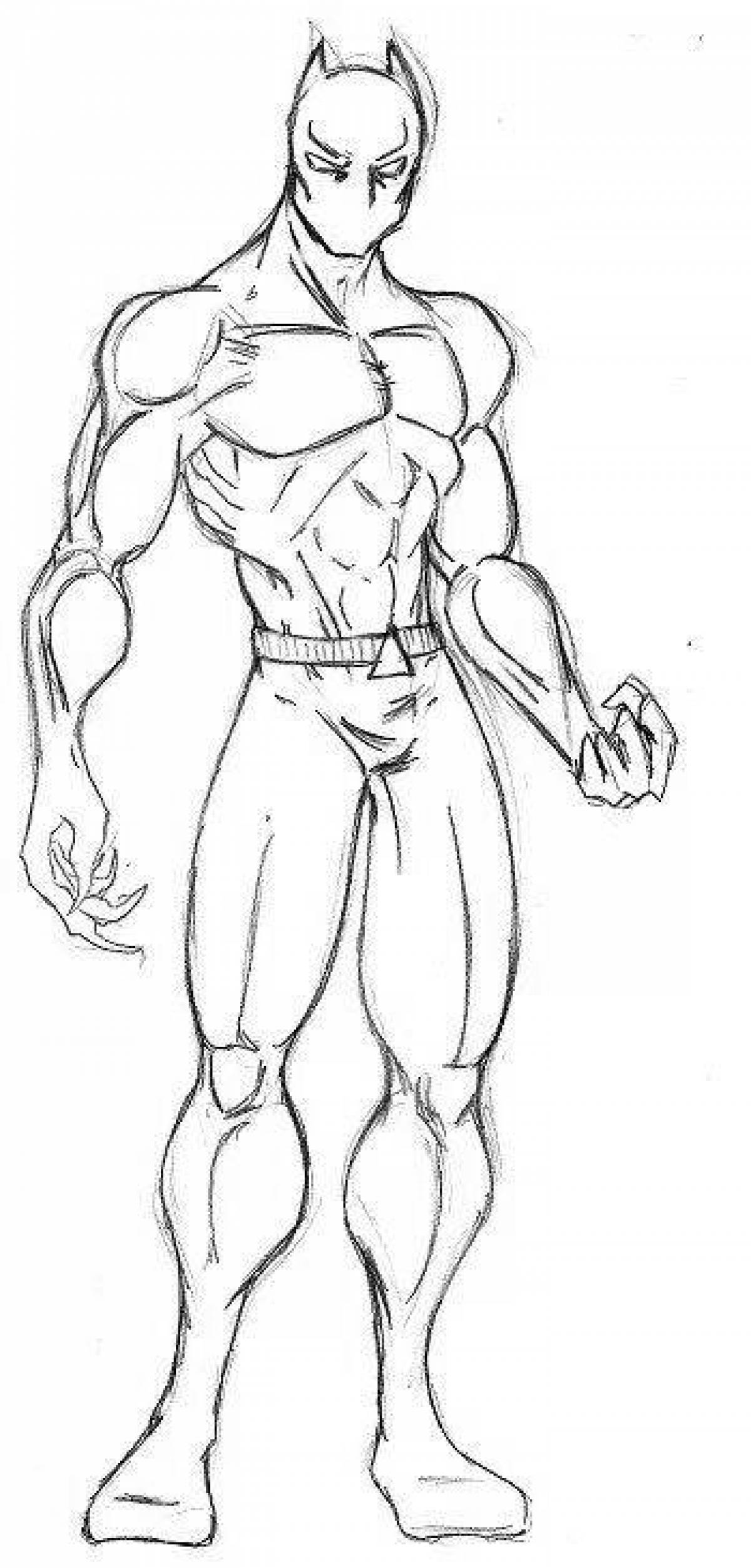 Grand coloring page black panther superhero