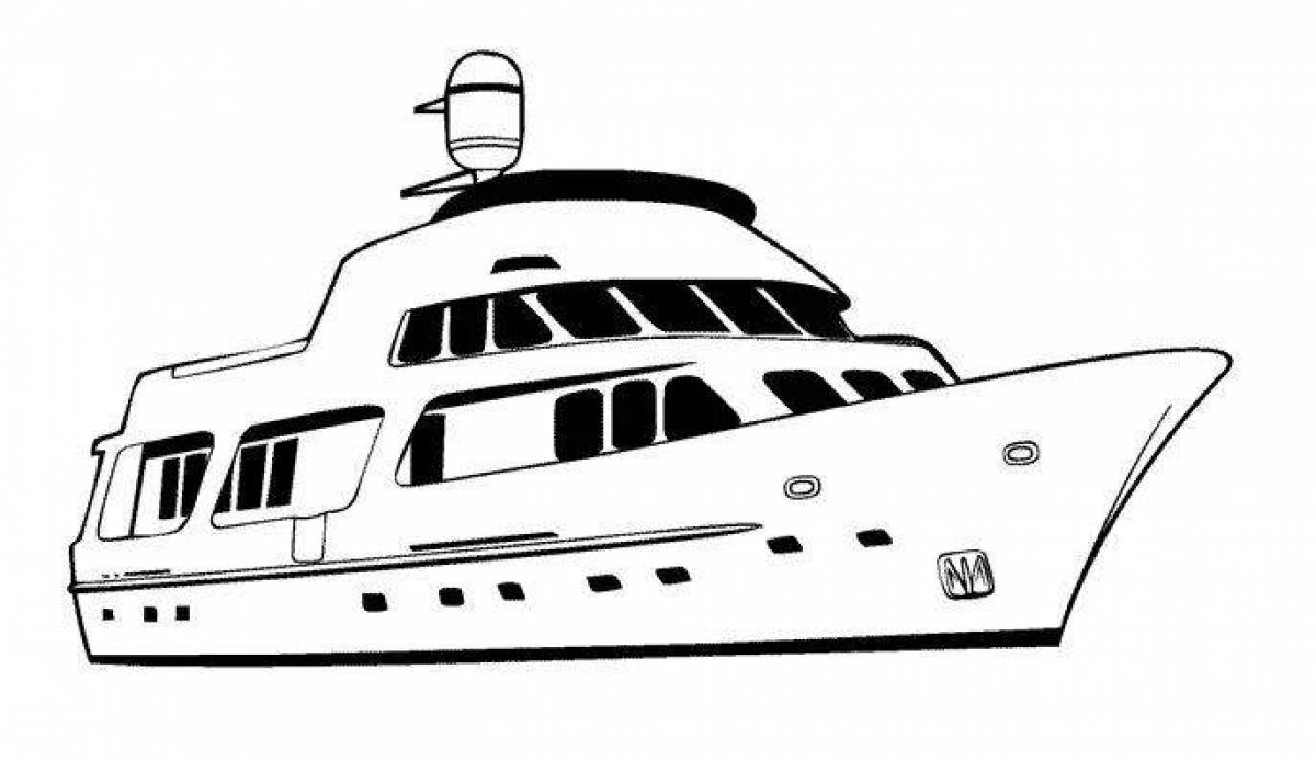 Colorful yacht coloring page for kids