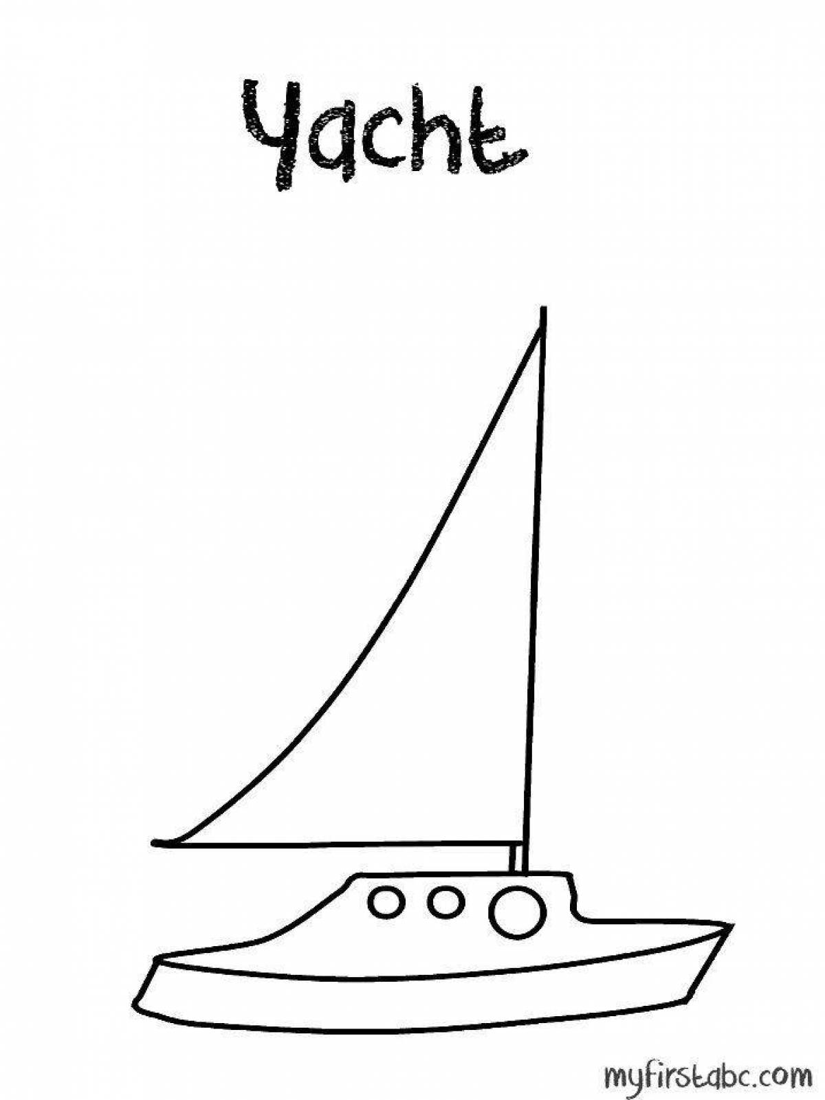 A playful yacht coloring page for toddlers