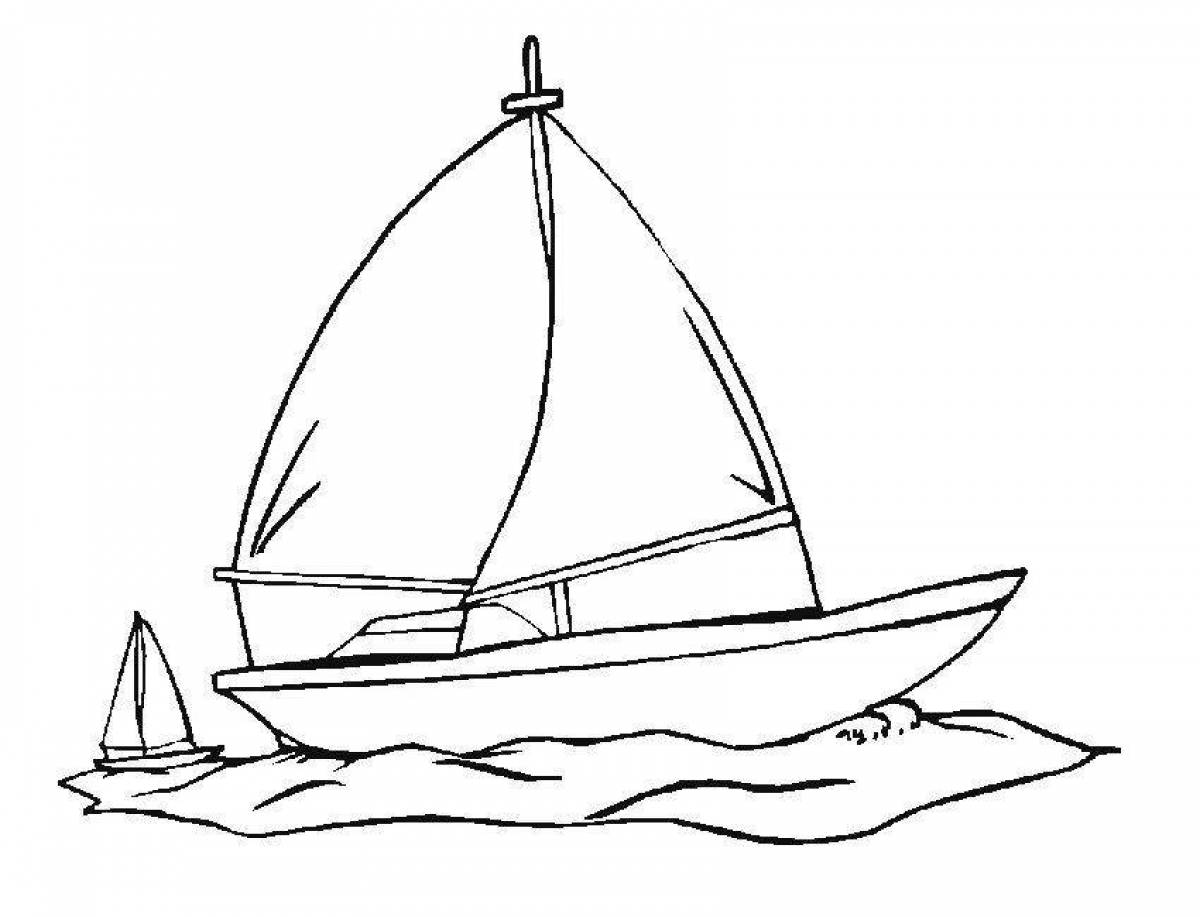 Charming Junior Yacht Coloring Page