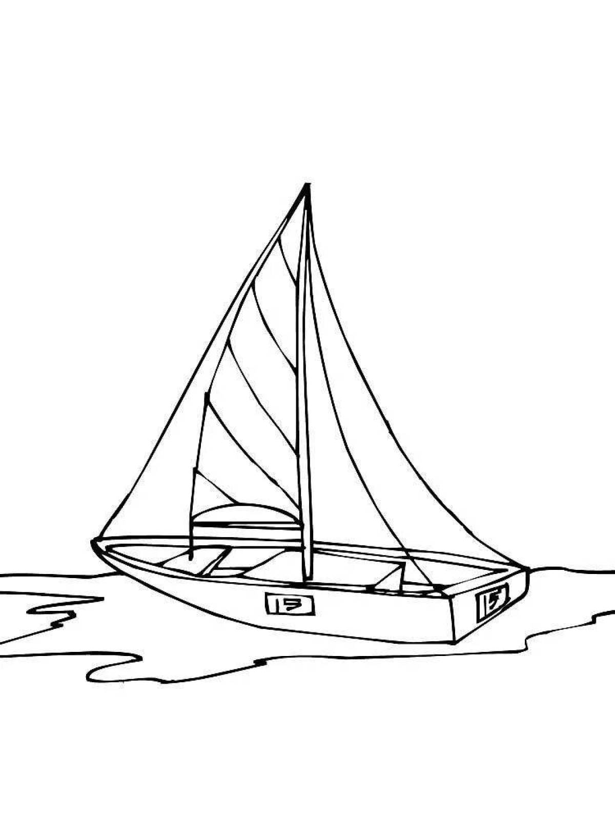 Great yacht coloring book for kids