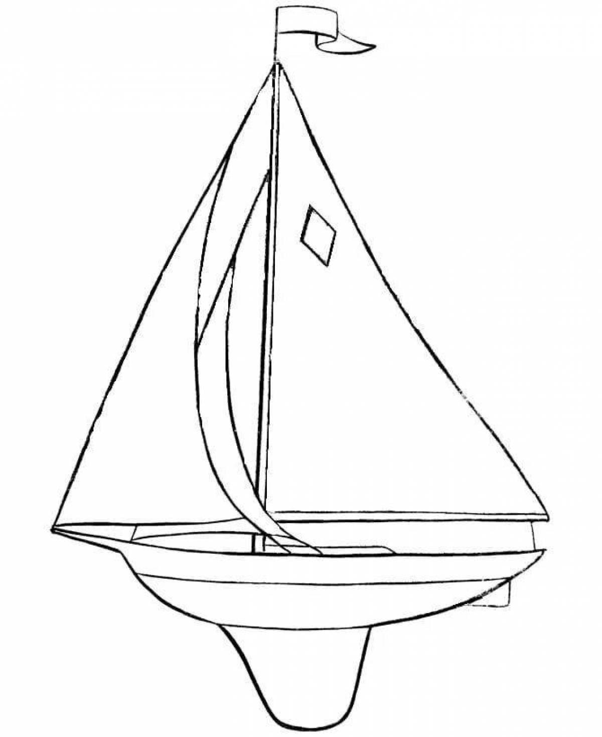 Exciting yacht coloring book for kids