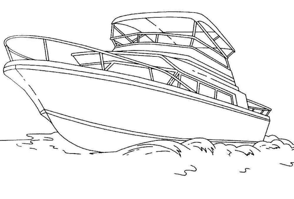 Amazing juvenile yacht coloring book