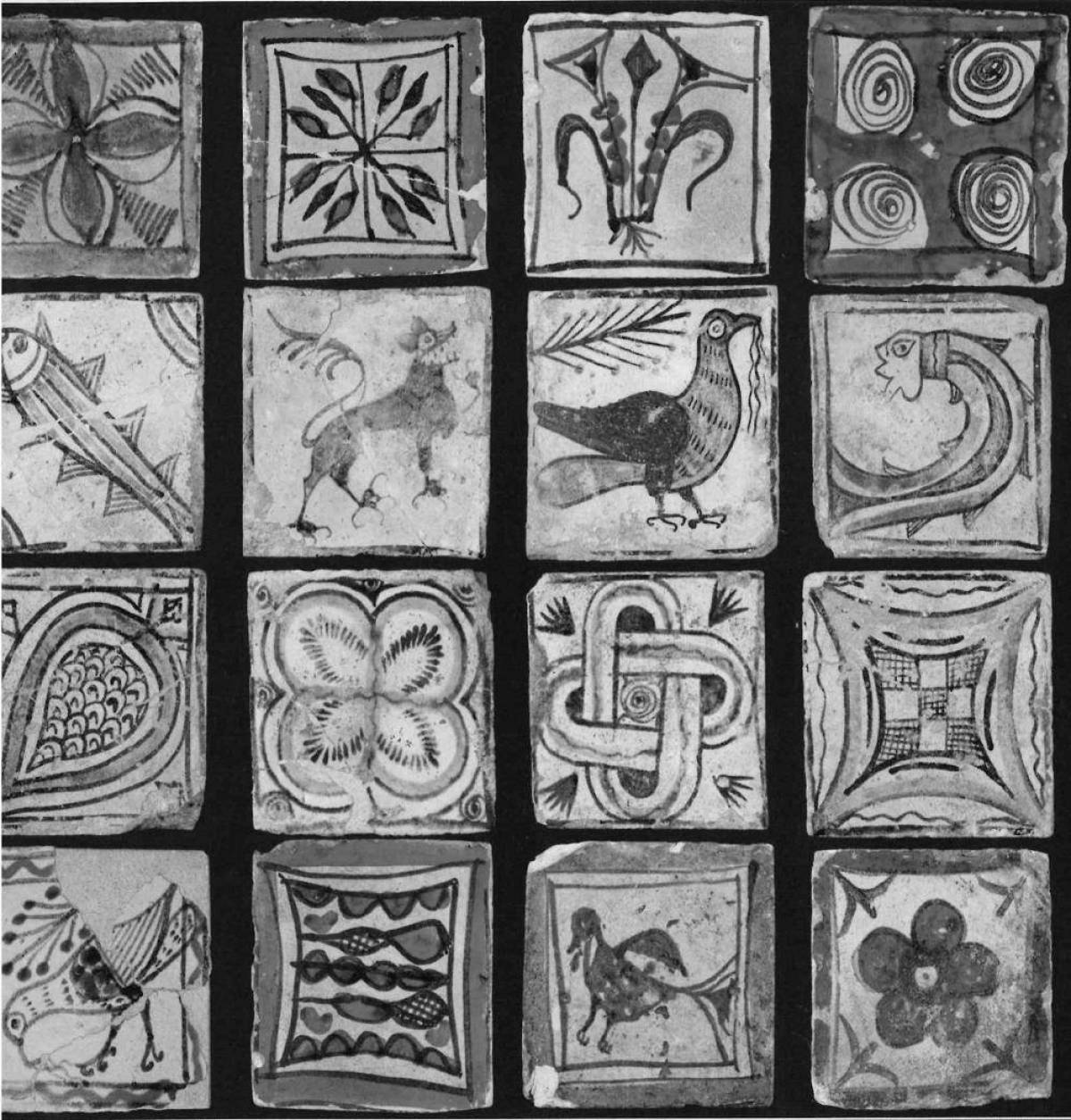 Intricate ceramic tile coloring