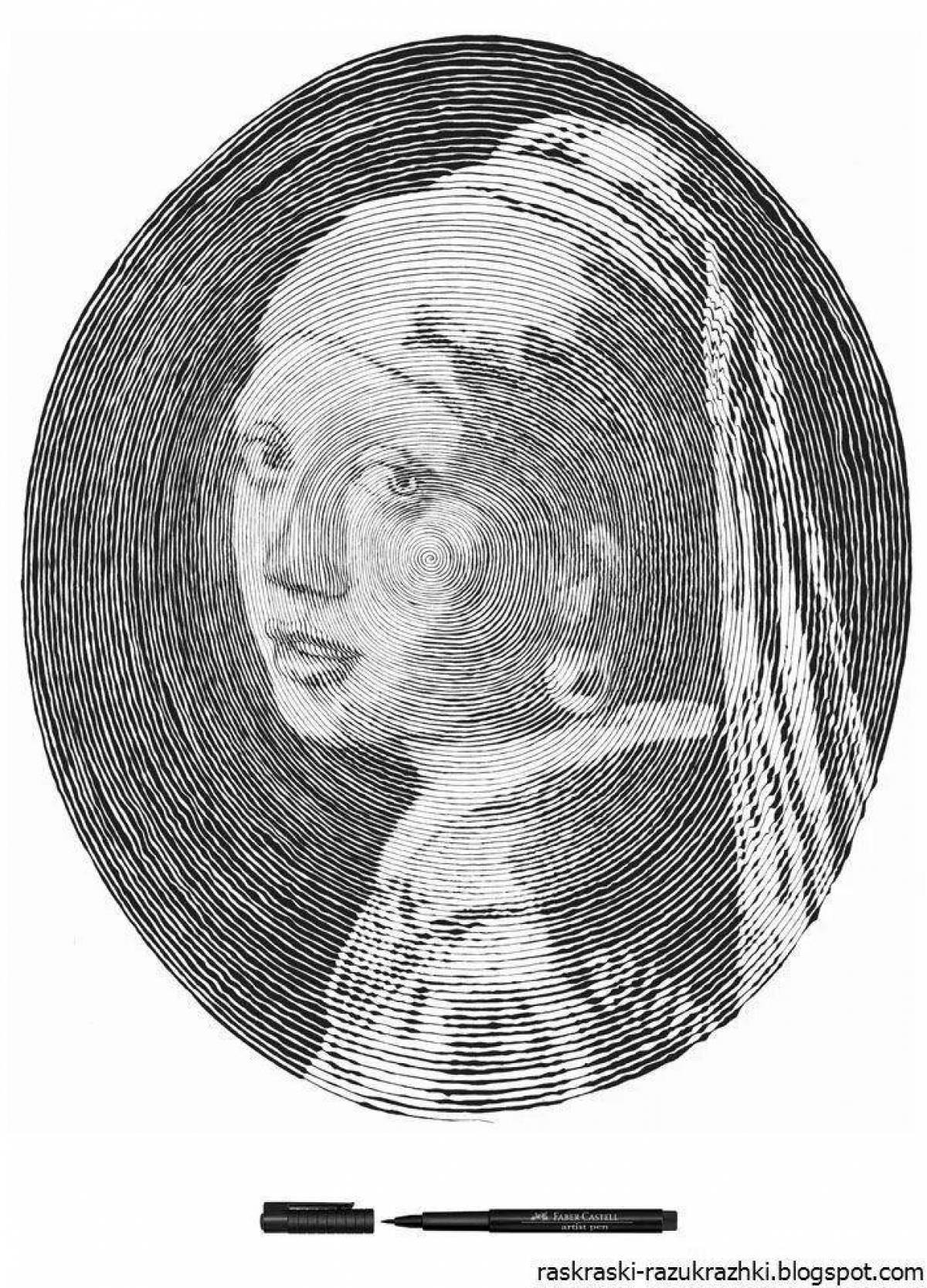 Attractive circular portrait from a photo