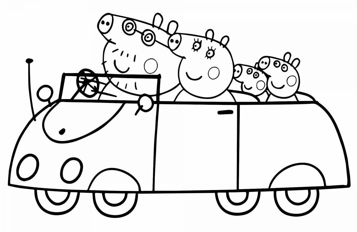 Coloring page happy peppa pig