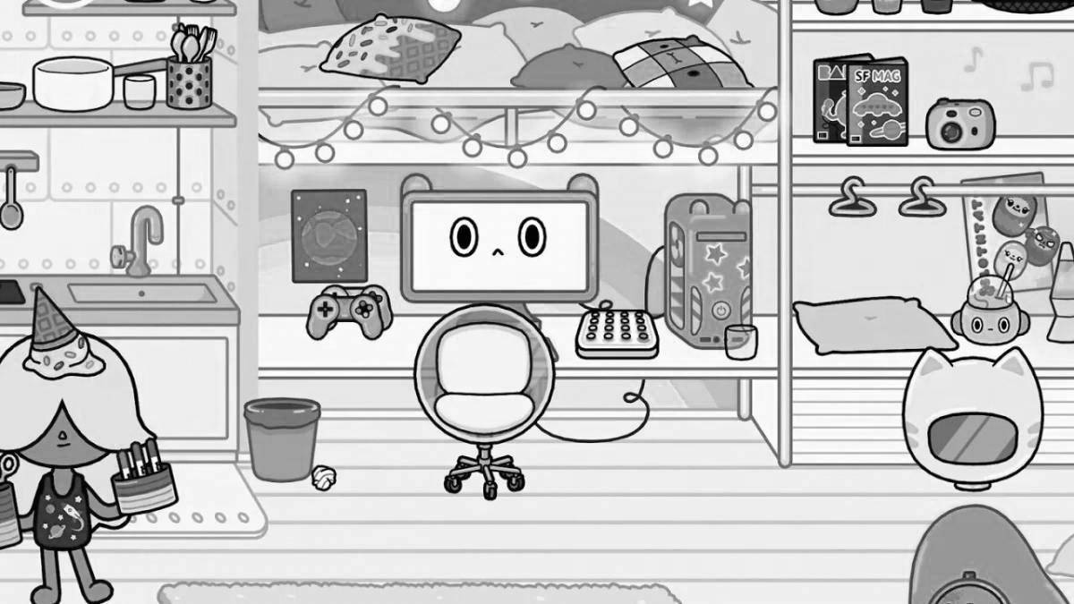 Photo Bright toko boko things coloring