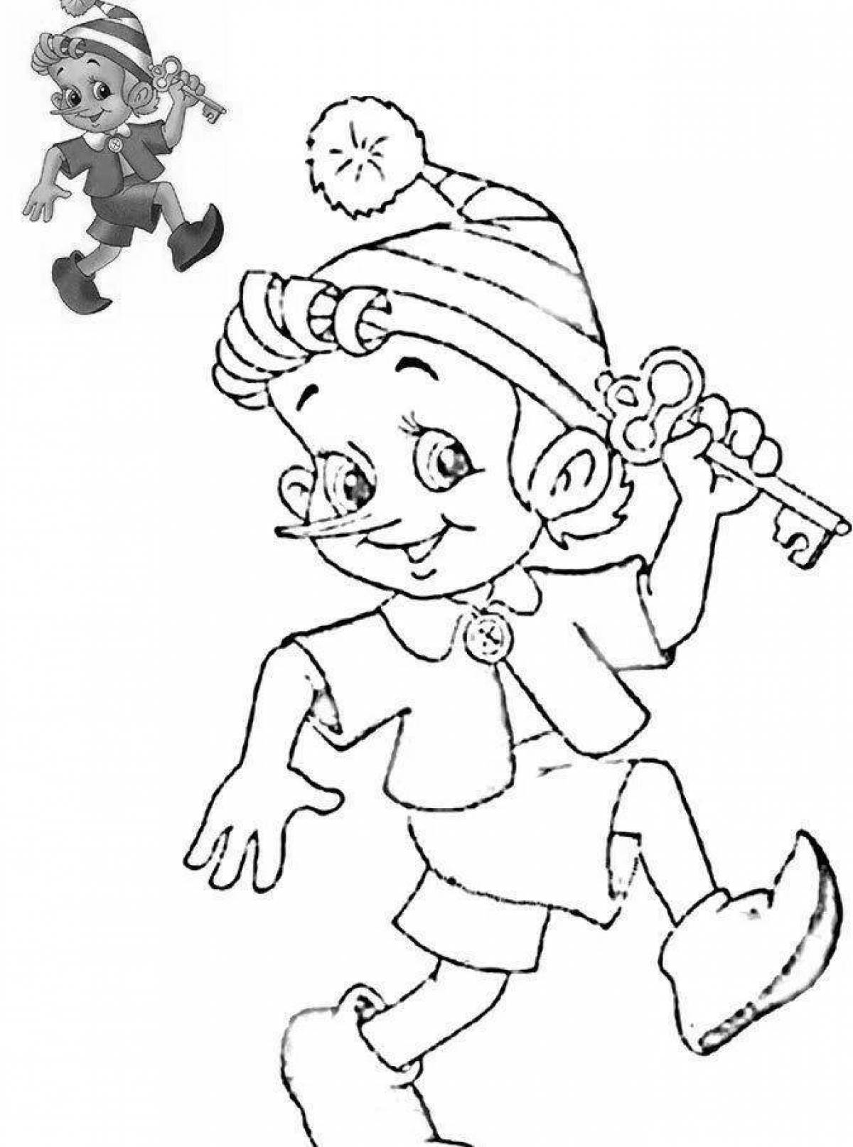 The Charming Adventures of Pinocchio coloring book